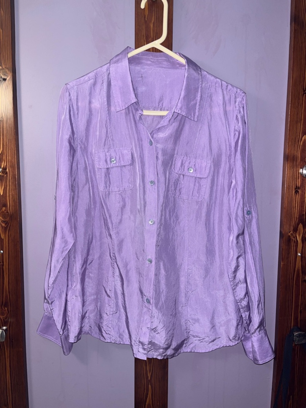 Tommy Bahama 100% silk Light Lavender Button-Up Shirt